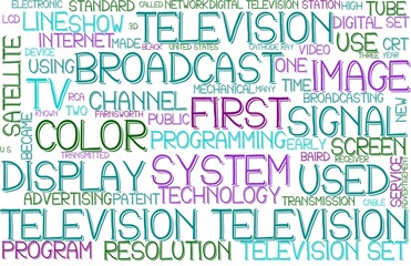 Television Wordcloud Banner, Wallpaper, Background, Book Cover, Wordart