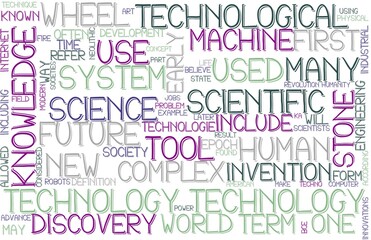 Technology Wordcloud Banner, Wallpaper, Background, Book Cover, Wordart