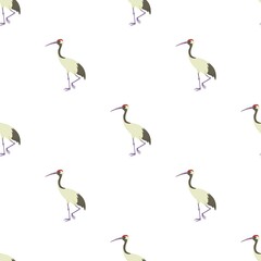 Fototapeta premium Chinese crane pattern seamless background texture repeat wallpaper geometric vector