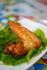 Deep-fried chicken wings in a Hong Kong tea restaurant