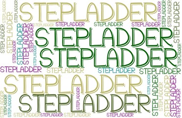 Stepladder Wordcloud Banner, Wallpaper, Background, Book Cover, Wordart