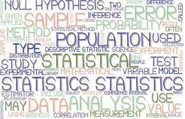 Statistics Wordcloud Banner, Wallpaper, Background, Book Cover, Wordart