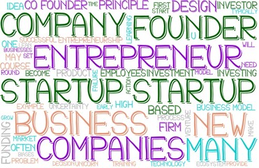 Startup Wordcloud Banner, Wallpaper, Background, Book Cover, Wordart