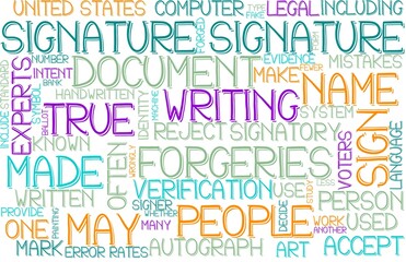 Signature Wordcloud Banner, Wallpaper, Background, Book Cover, Wordart