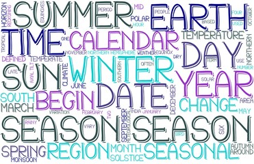 Season Wordcloud Banner, Wallpaper, Background, Book Cover, Wordart