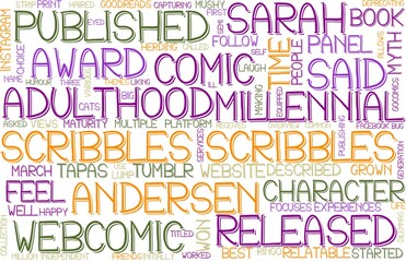 Scribbles Wordcloud Banner, Wallpaper, Background, Book Cover, Wordart