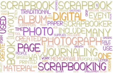 Scrapbook Wordcloud Banner, Wallpaper, Background, Book Cover, Wordart