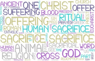 Sacrifice Wordcloud Banner, Wallpaper, Background, Book Cover, Wordart