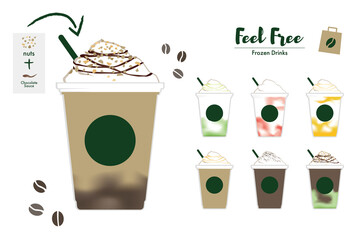 Frozen Drink vector illustation.