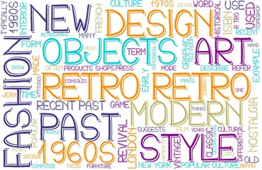 Retro Wordcloud Banner, Wallpaper, Background, Book Cover, Wordart