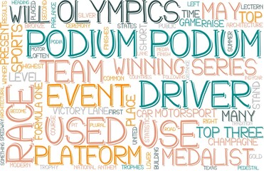 Podium Wordcloud Banner, Wallpaper, Background, Book Cover, Wordart