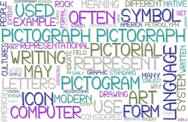 Pictograph Wordcloud Banner, Wallpaper, Background, Book Cover, Wordart