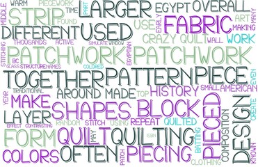 Patchwork Wordcloud Banner, Wallpaper, Background, Book Cover, Wordart