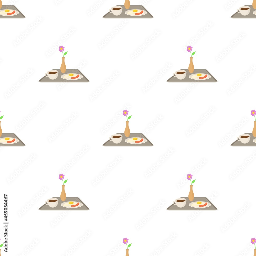 Poster breakfast in bed pattern seamless background texture repeat wallpaper geometric vector