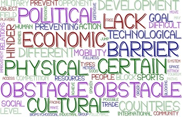 Obstacle Wordcloud Banner, Wallpaper, Background, Book Cover, Wordart