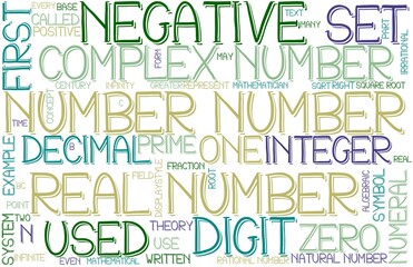 Number Wordcloud Banner, Wallpaper, Background, Book Cover, Wordart