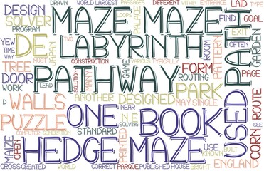 Maze Wordcloud Banner, Wallpaper, Background, Book Cover, Wordart