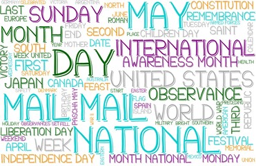 Mail Wordcloud Banner, Wallpaper, Background, Book Cover, Wordart