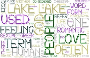 Lake Wordcloud Banner, Wallpaper, Background, Book Cover, Wordart