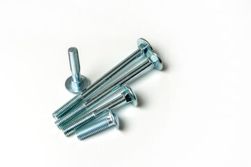 long bolts for furniture on white background