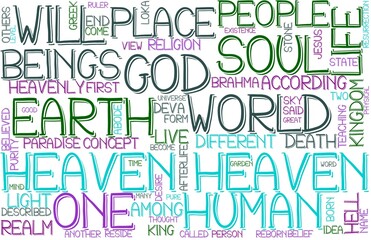 Heaven Wordcloud Banner, Wallpaper, Background, Book Cover, Wordart