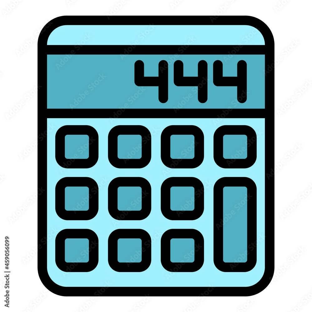 Poster calculator icon. outline calculator vector icon color flat isolated