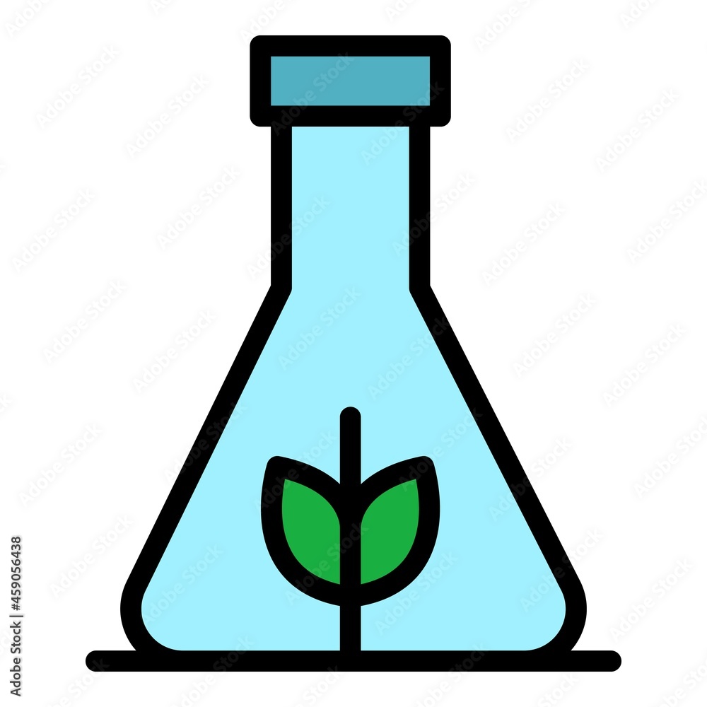 Poster gmo flask icon. outline gmo flask vector icon color flat isolated
