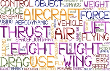 Flight Wordcloud Banner, Wallpaper, Background, Book Cover, Wordart