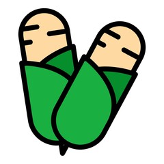 Gmo corm icon. Outline gmo corm vector icon color flat isolated