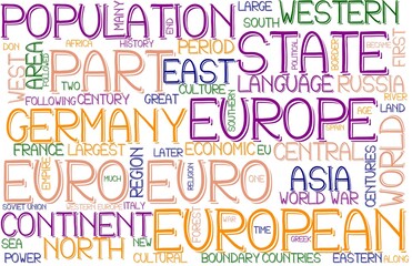 Euro Wordcloud Banner, Wallpaper, Background, Book Cover, Wordart