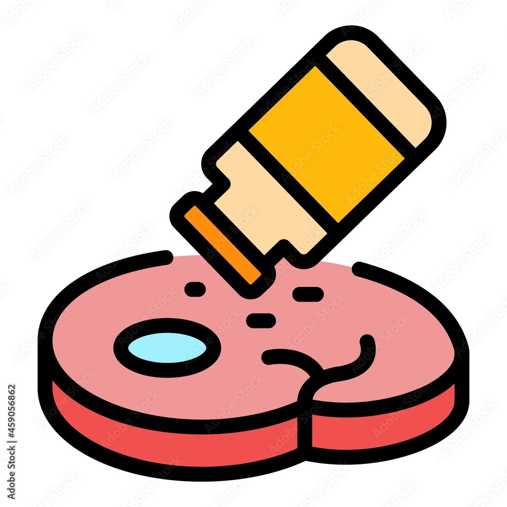 Poster modified meat icon. outline modified meat vector icon color flat isolated