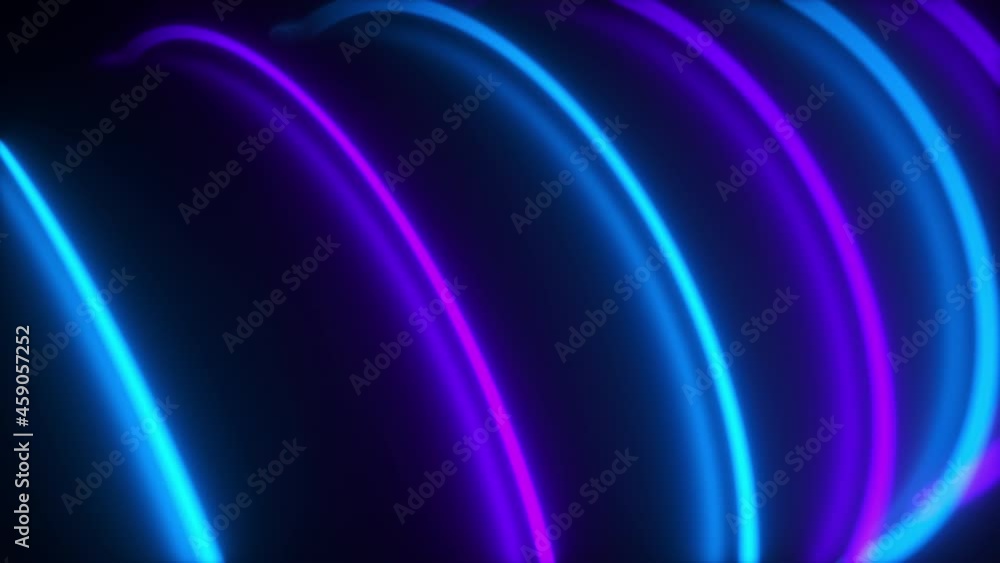 Poster magic round 3d render energy of glowing abstract whirlpool. rotating rounded stripes of light in nig