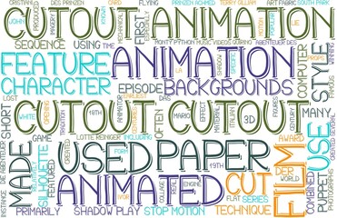 Cutout Wordcloud Banner, Wallpaper, Background, Book Cover, Wordart