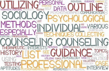 Counseling Wordcloud Banner, Wallpaper, Background, Book Cover, Wordart