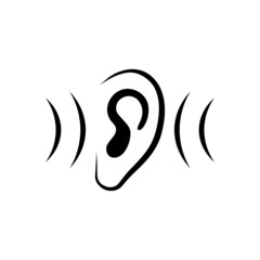 Ear icon isolated on white background 