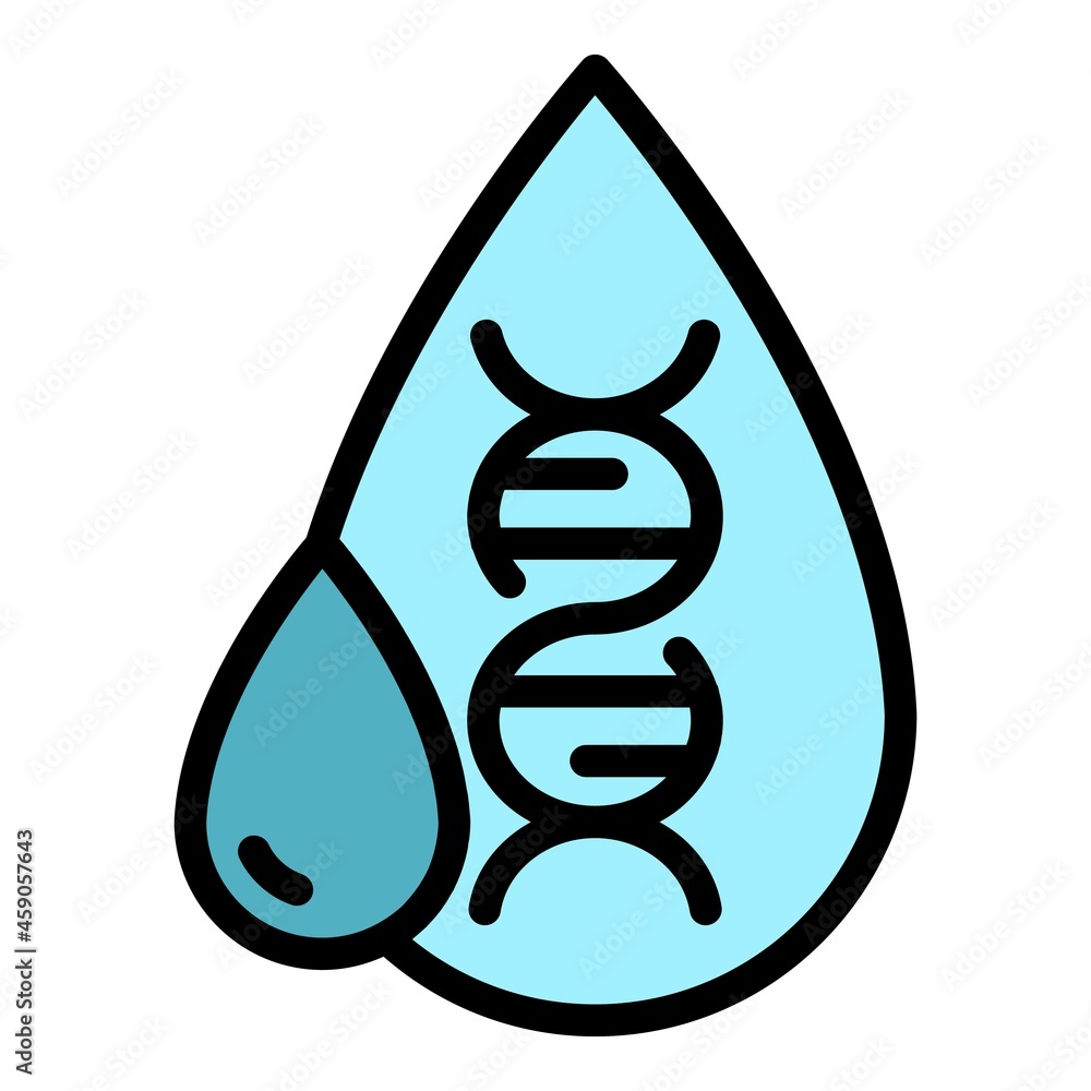 Poster drop dna modified icon. outline drop dna modified vector icon color flat isolated