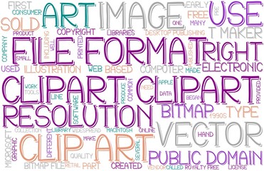 Clipart Wordcloud Banner, Wallpaper, Background, Book Cover, Wordart