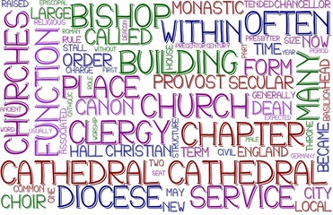 Cathedral Wordcloud Banner, Wallpaper, Background, Book Cover, Wordart