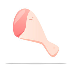 Raw chicken leg vector isolated illustration