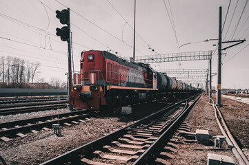 Fototapeta na wymiar train on railway