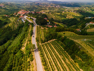 Goriska Brda a Famous Wine Region of Slovenia Located Near Italy. Road to Smartno Village - obrazy, fototapety, plakaty