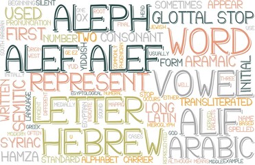 Alef Wordcloud Banner, Wallpaper, Background, Book Cover, Wordart