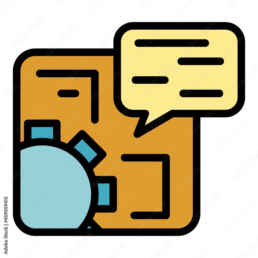 Poster interaction icon. outline interaction vector icon color flat isolated