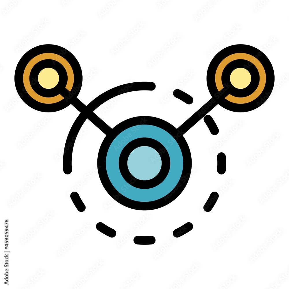 Poster circle interaction icon. outline circle interaction vector icon color flat isolated
