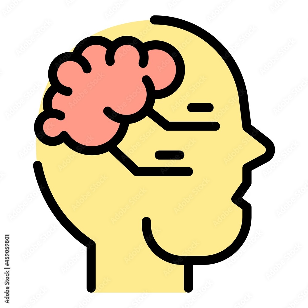 Poster brainstorming interaction icon. outline brainstorming interaction vector icon color flat isolated