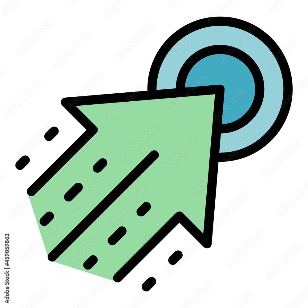 Poster arrow interaction icon. outline arrow interaction vector icon color flat isolated