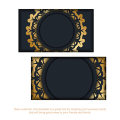 Black business card with luxurious gold ornaments for your personality.