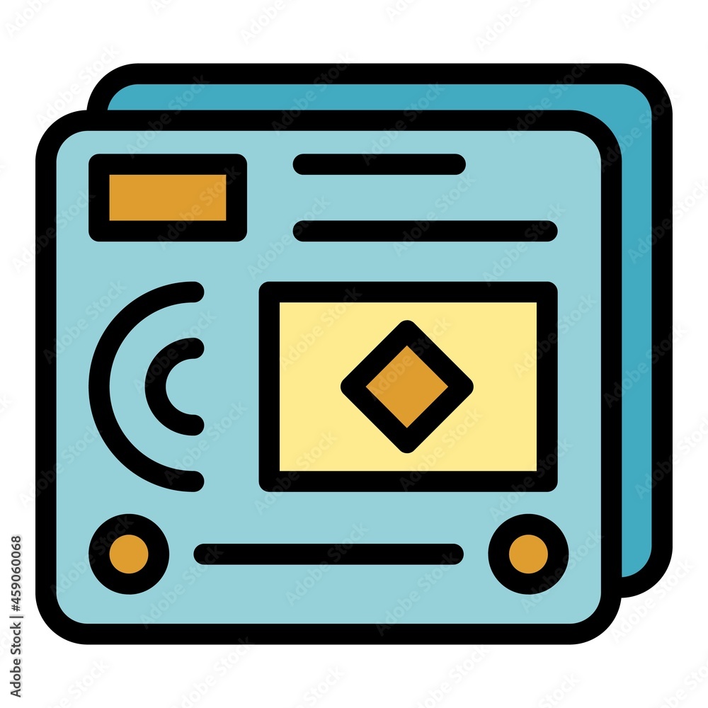 Poster web page interaction icon. outline web page interaction vector icon color flat isolated