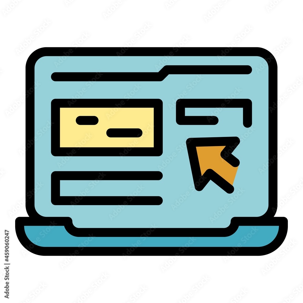 Poster computer interaction icon. outline computer interaction vector icon color flat isolated