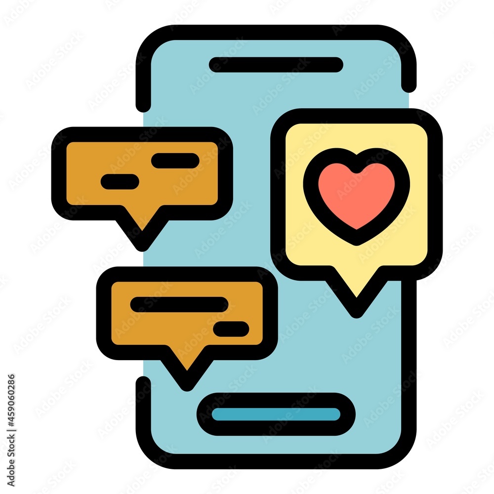 Poster smartphone interaction icon. outline smartphone interaction vector icon color flat isolated